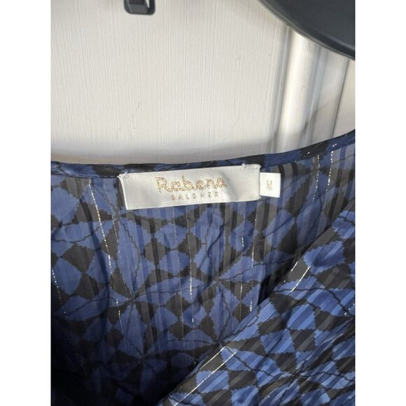 Rabens Saloner V Neck Long Sleeve Shoulder Cutout Maxi Dress EMMY In Navy/black - Picture 6 of 9